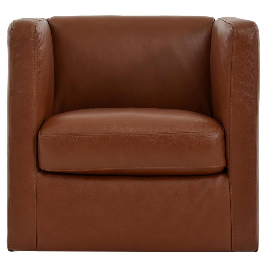 Cute Brown Leather Accent Chair  alternate image, 6 of 10 images.