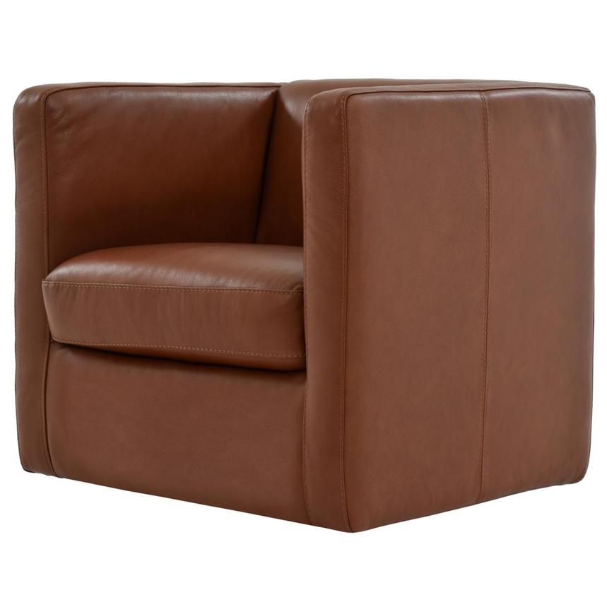 Cute Brown Leather Accent Chair  main image, 1 of 10 images.