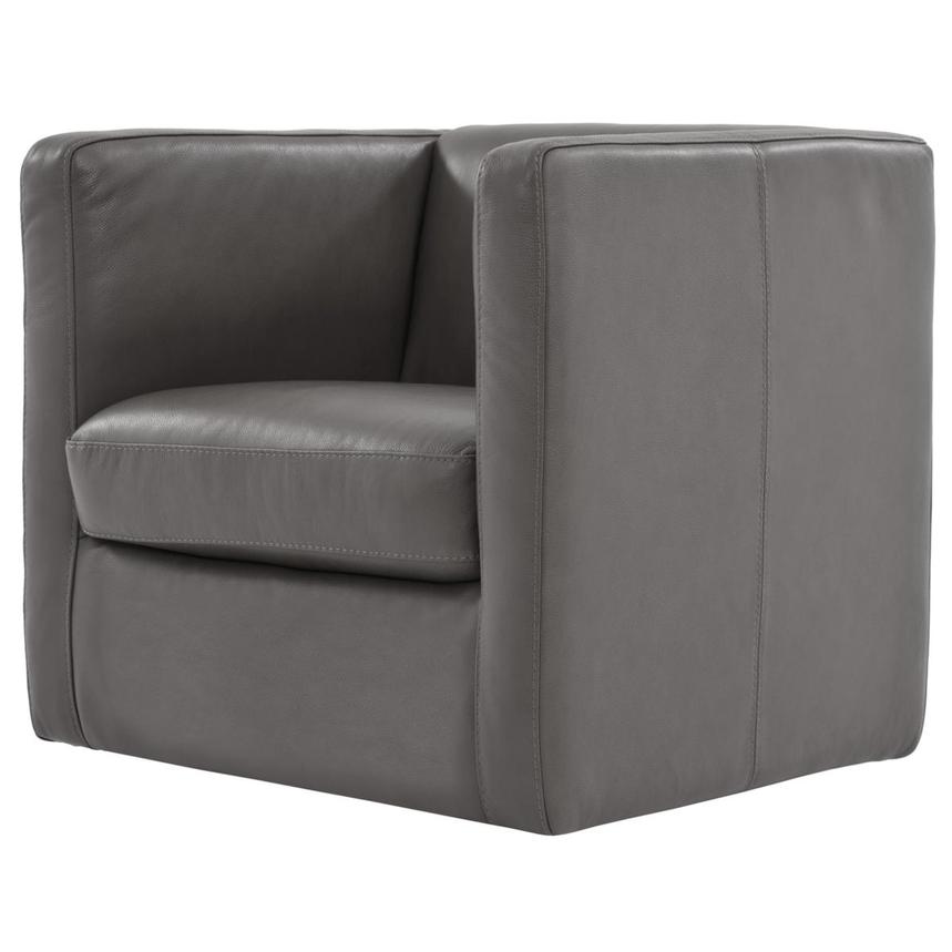 Cute Gray Leather Accent Chair  main image, 1 of 7 images.