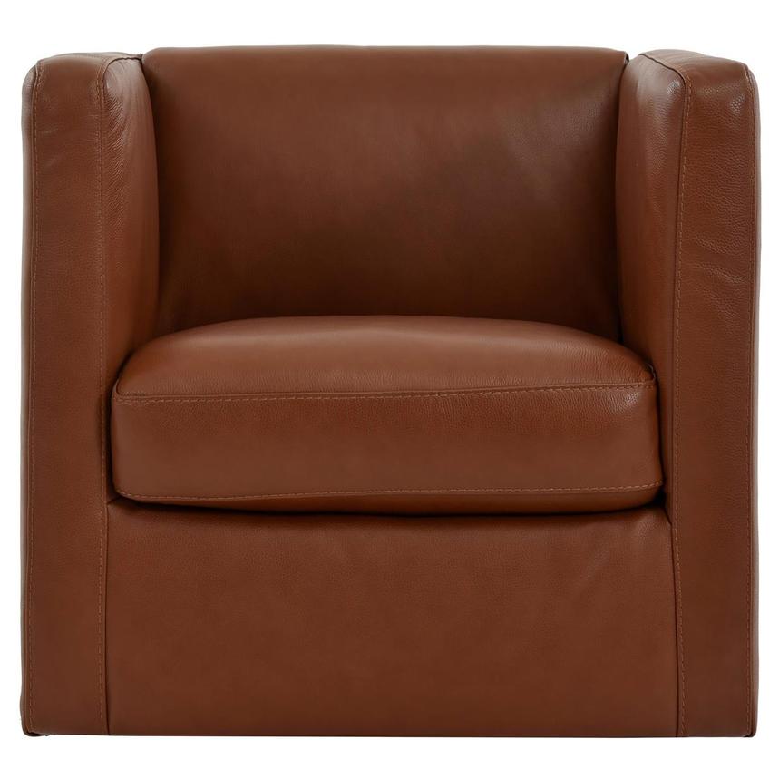 Cute Brown Leather Accent Chair alternate image, 6 of 10 images.