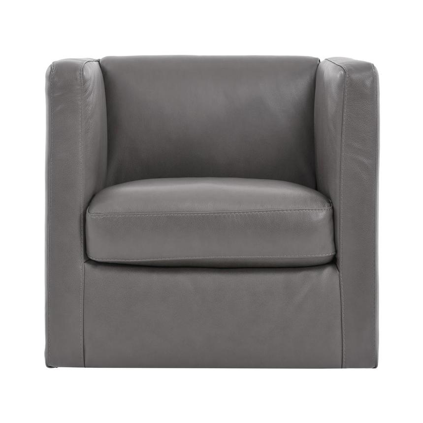 light gray leather accent chair