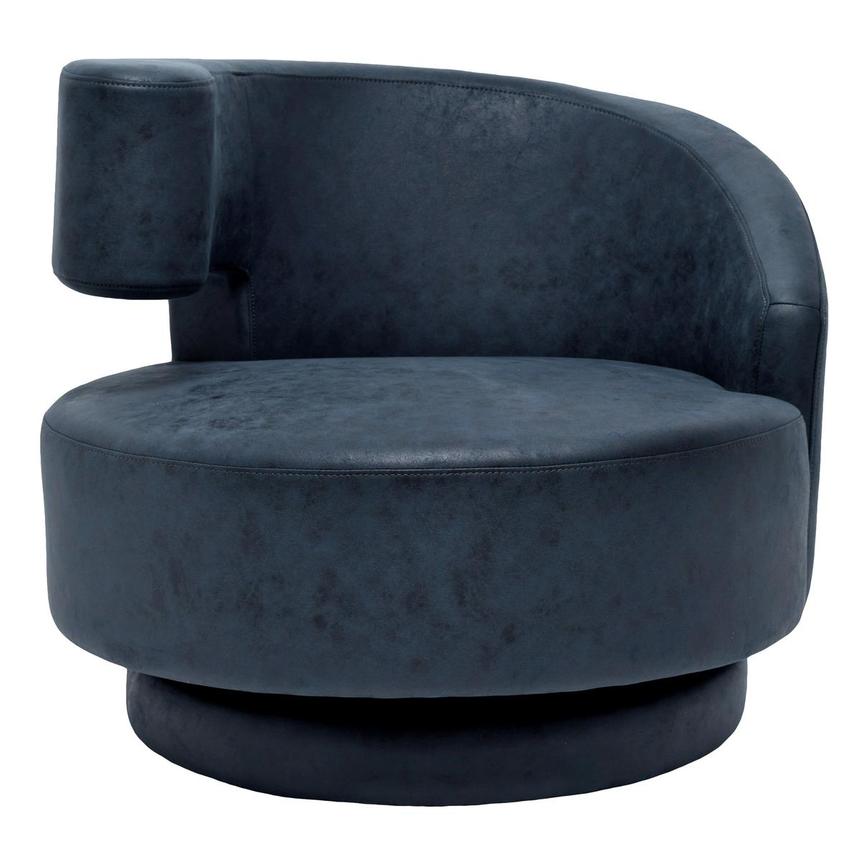Okru Dark Blue Swivel Chair | El Dorado Furniture
