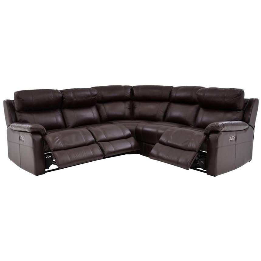 Ronald 2.0 Brown Leather Power Reclining Sectional with 5PCS/3PWR  alternate image, 2 of 6 images.