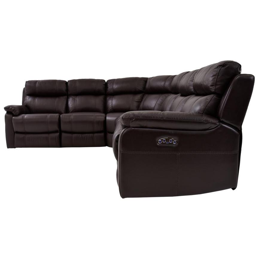 Ronald 2.0 Brown Leather Power Reclining Sectional with 6PCS/3PWR  alternate image, 3 of 6 images.