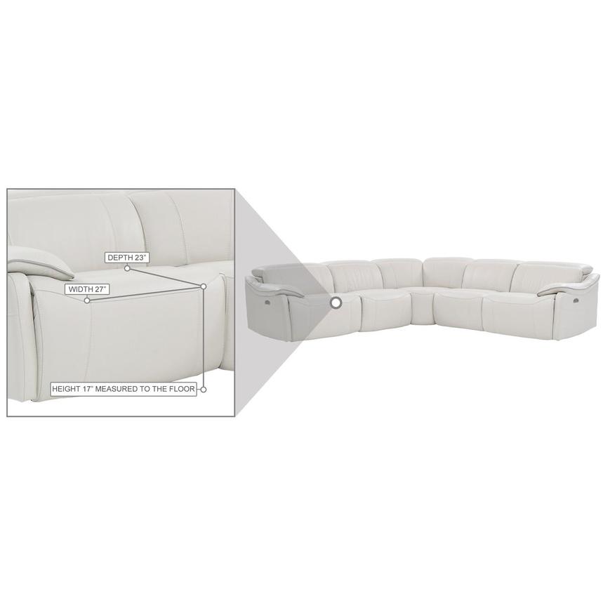 Austin Light Gray Leather Power Reclining Sectional with 5PCS/3PWR  alternate image, 7 of 8 images.