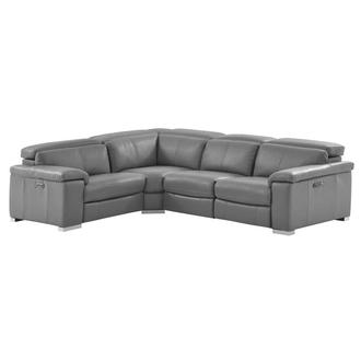 Charlie Gray Leather Power Reclining Sectional with 4PCS/2PWR