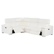 Charlie White Leather Power Reclining Sectional with 4PCS/2PWR  alternate image, 3 of 10 images.