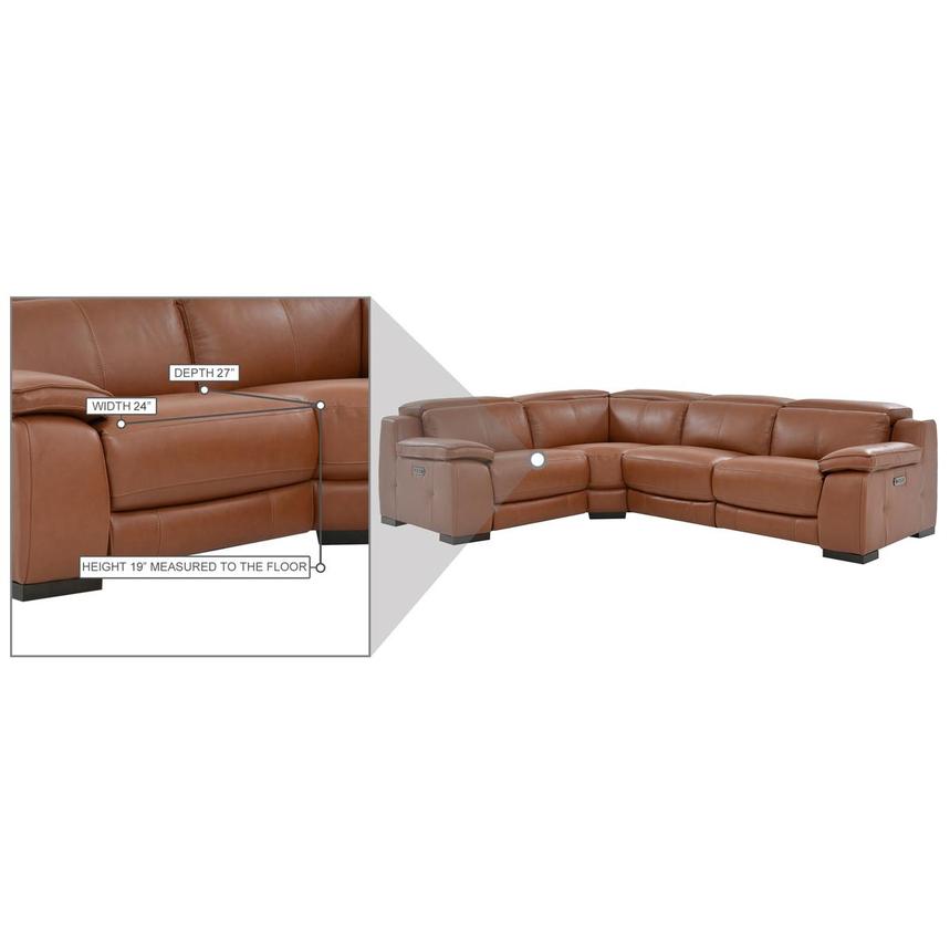 Gian Marco Tan Leather Power Reclining Sectional with 4PCS/2PWR  alternate image, 7 of 7 images.