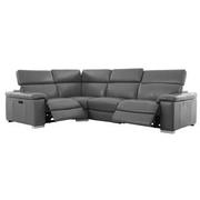 Charlie Gray Leather Power Reclining Sectional with 4PCS/2PWR  alternate image, 3 of 13 images.