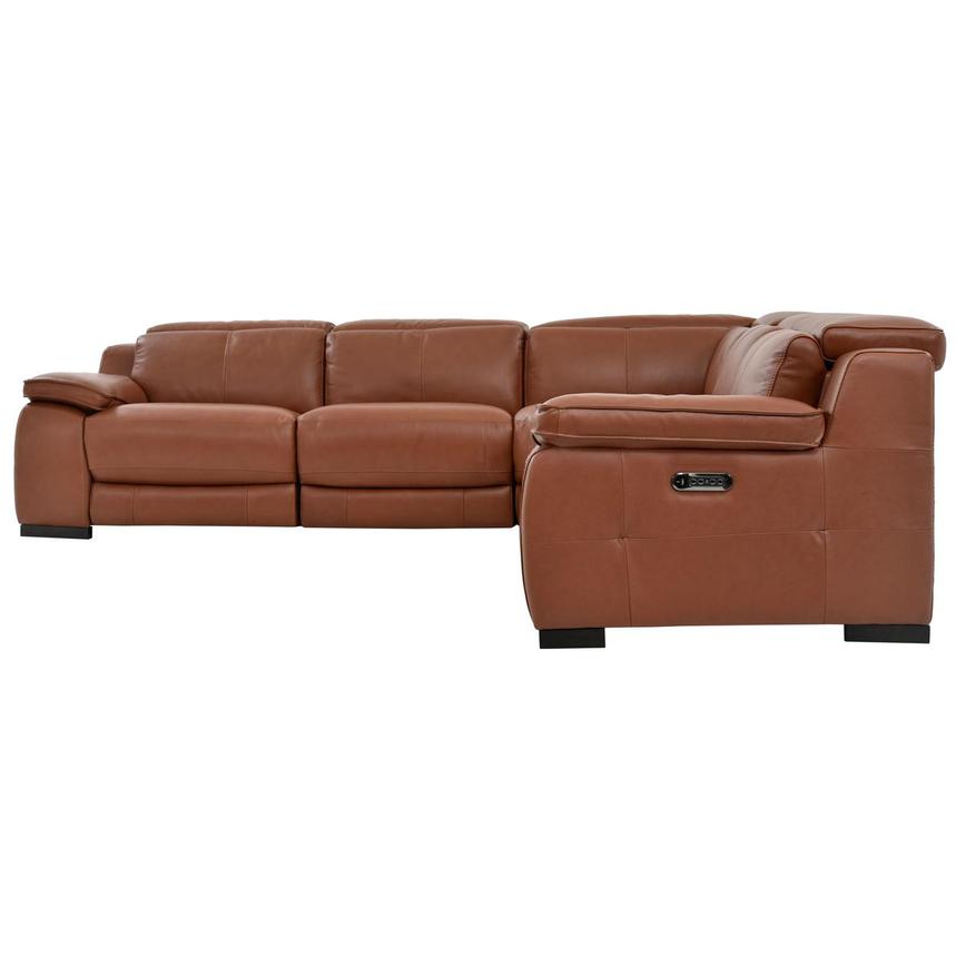 Gian Marco Tan Leather Power Reclining Sectional with 5PCS/3PWR alternate image, 3 of 7 images.