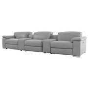 Charlie Light Gray Home Theater Leather Seating with 5PCS/2PWR  alternate image, 3 of 15 images.