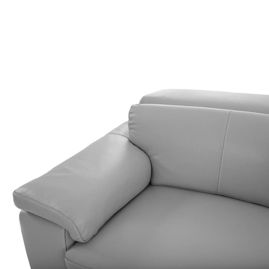 Charlie Light Gray Leather Power Reclining Sectional with 5PCS/3PWR  alternate image, 5 of 14 images.