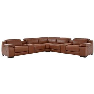 Gian Marco Tan Leather Power Reclining Sectional