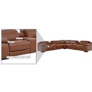 Gian Marco Tan Leather Power Reclining Sectional with 7PCS/3PWR  alternate image, 9 of 9 images.