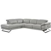 Toronto Silver Leather Power Reclining Sofa w/Left Chaise  main image, 1 of 8 images.