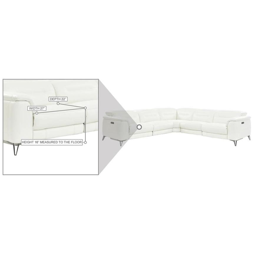 Anabel White Leather Power Reclining Sectional with 5PCS/3PWR  alternate image, 8 of 9 images.