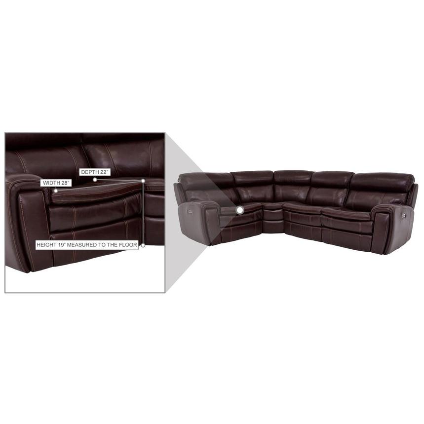 Napa Burgundy Leather Power Reclining Sectional with 4PCS/2PWR  alternate image, 7 of 8 images.