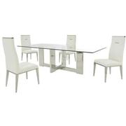 Opus/Hyde I White 5-Piece Dining Set  main image, 1 of 11 images.