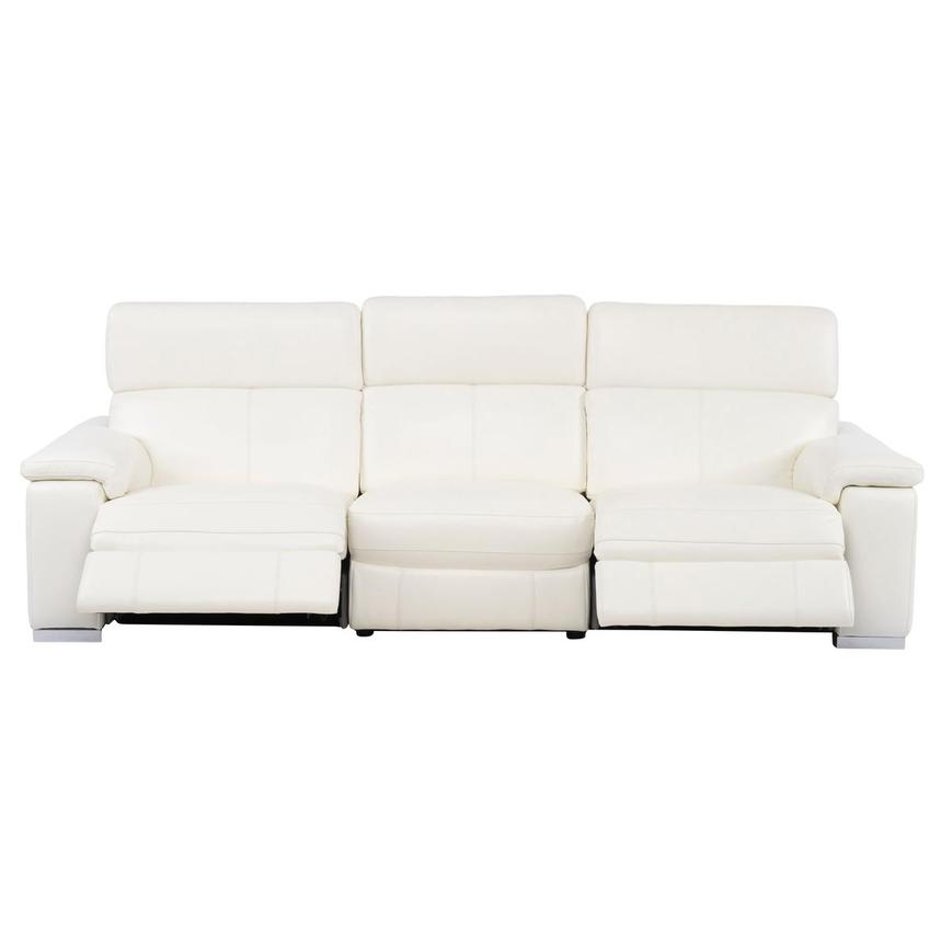 Charlie White Leather Power Reclining Sofa  alternate image, 3 of 10 images.