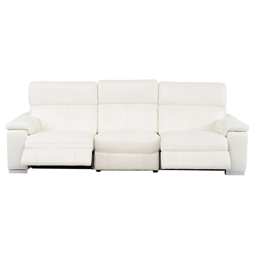 Charlie White Leather Power Reclining Sofa alternate image, 3 of 10 images.