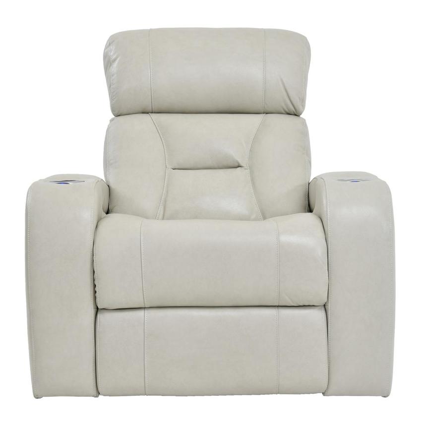 Gio Cream Leather Power Recliner  main image, 1 of 12 images.