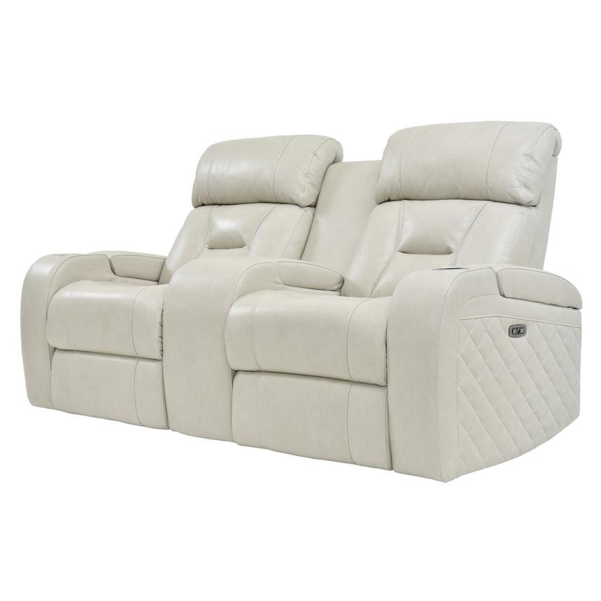 Gio Cream Leather Power Reclining Sofa w/Console  alternate image, 2 of 12 images.