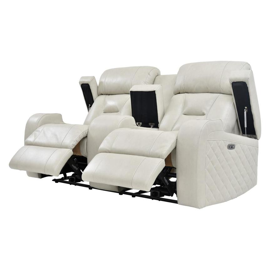 Gio Cream Leather Power Reclining Sofa w/Console  alternate image, 3 of 12 images.