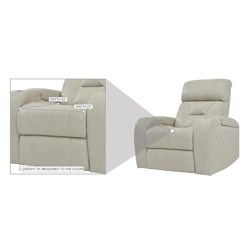 Gio Cream Leather Power Recliner alternate image, 11 of 12 images.