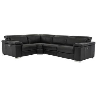Charlie Black Leather Power Reclining Sectional with 4PCS/2PWR