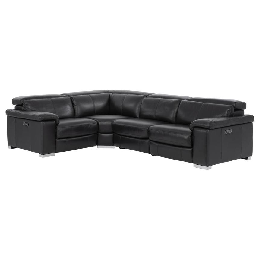 Charlie Black Leather Power Reclining Sectional with 4PCS/2PWR main image, 1 of 10 images.