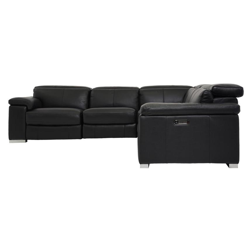 Charlie Black Leather Power Reclining Sectional with 5PCS/3PWR  alternate image, 3 of 9 images.