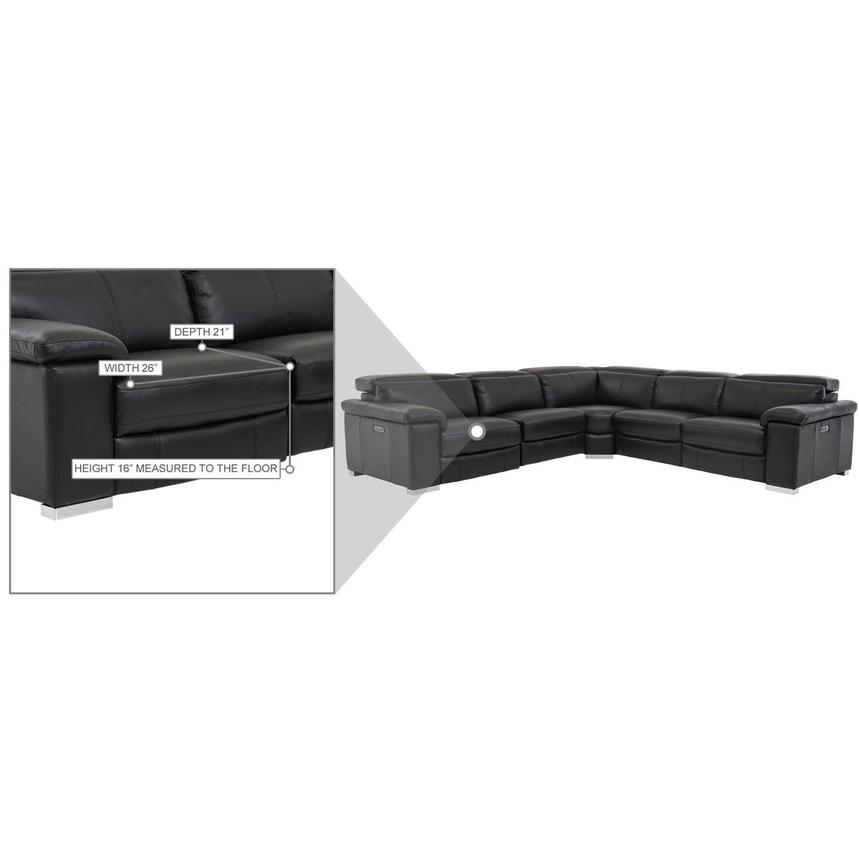 Charlie Black Leather Power Reclining Sectional with 5PCS/3PWR  alternate image, 8 of 9 images.