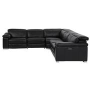 Charlie Black Leather Power Reclining Sectional with 5PCS/3PWR  alternate image, 3 of 12 images.