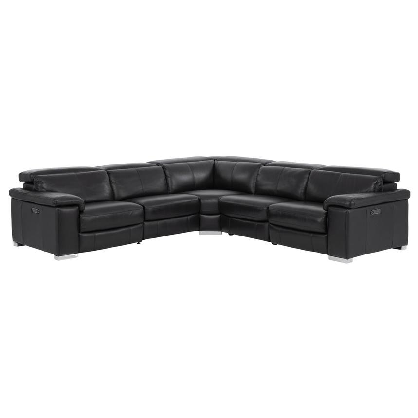 Charlie Black Leather Power Reclining Sectional with 5PCS/3PWR main image, 1 of 12 images.