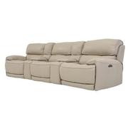 Cody Cream Home Theater Leather Seating with 5PCS/2PWR  alternate image, 2 of 9 images.