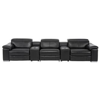Charlie Black Home Theater Leather Seating with 5PCS/2PWR