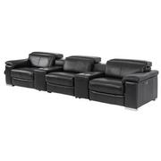 Charlie Black Home Theater Leather Seating with 5PCS/2PWR  alternate image, 3 of 10 images.