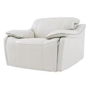Austin Light Gray Leather Power Recliner  alternate image, 2 of 9 images.