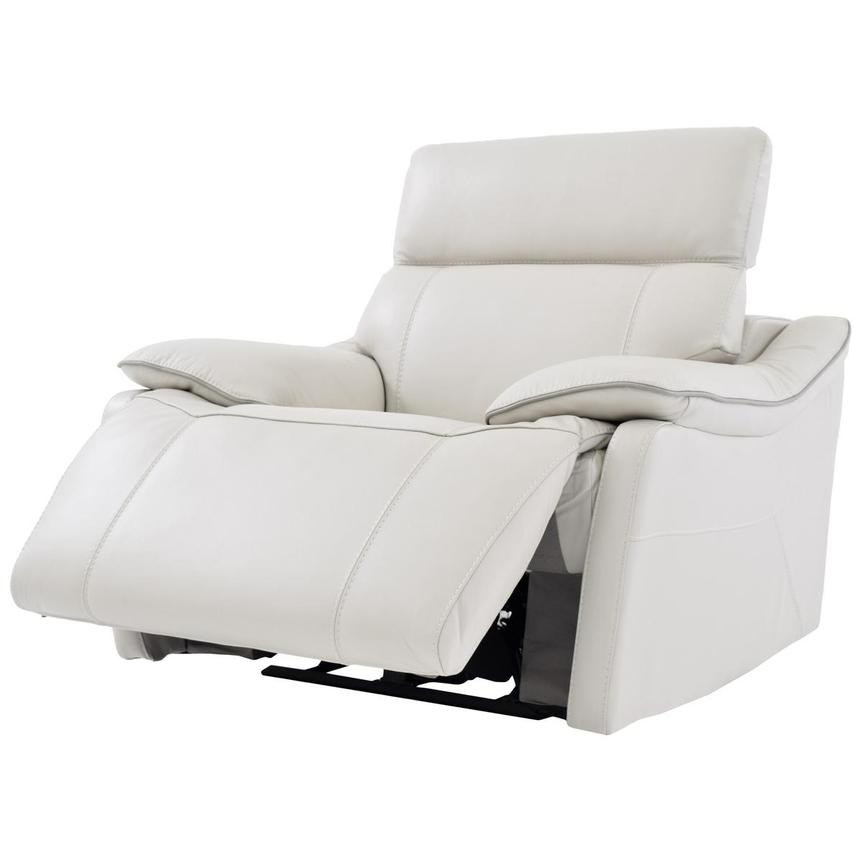 Austin Light Gray Leather Power Recliner  alternate image, 3 of 9 images.