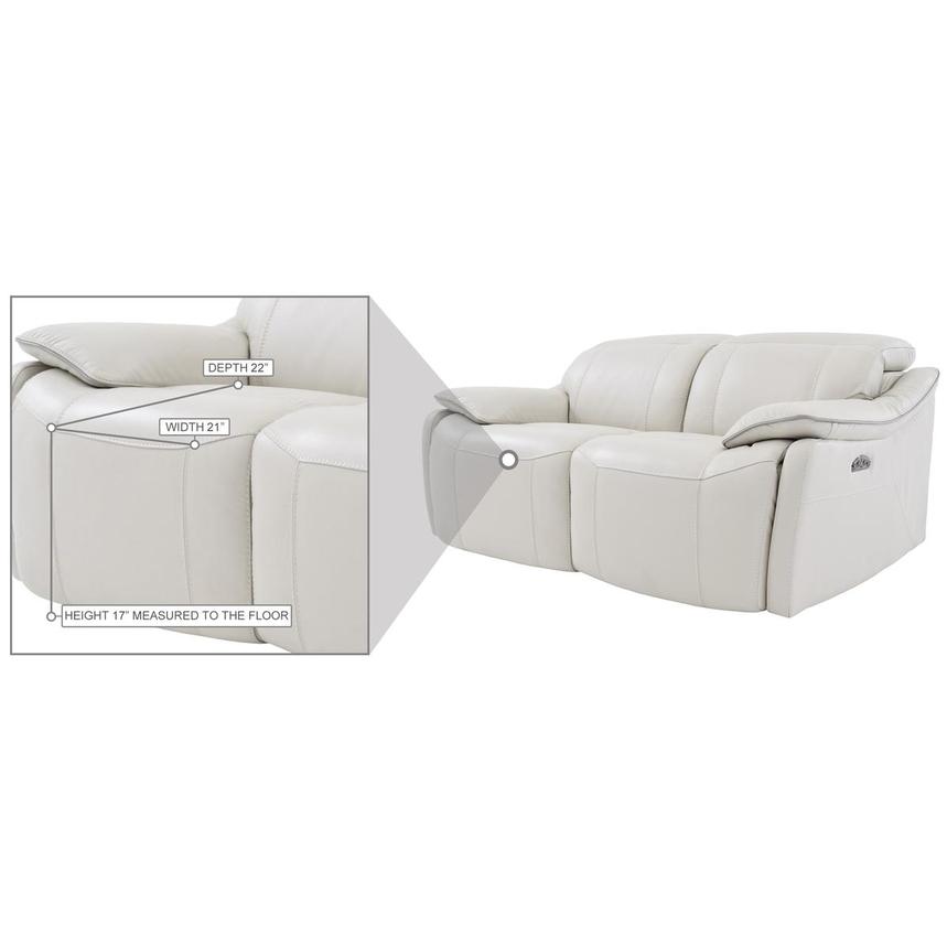 Austin Light Gray Leather Power Reclining Loveseat  alternate image, 7 of 8 images.