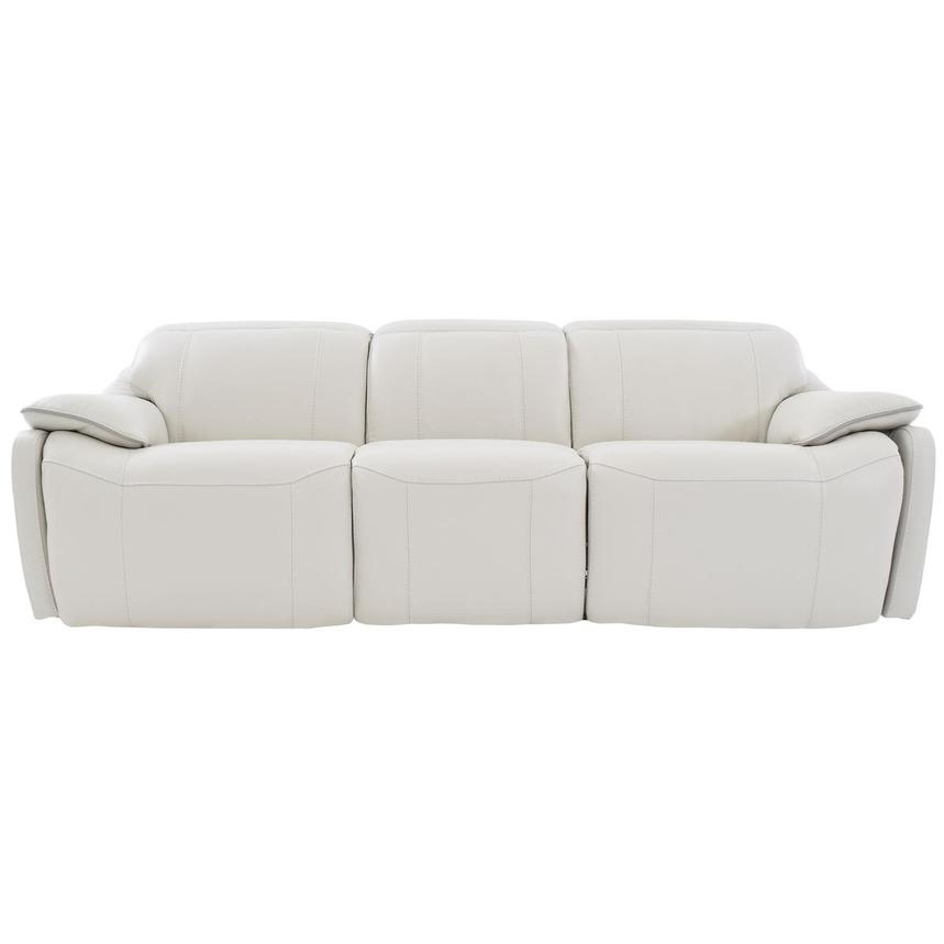 Austin Light Gray Leather Power Reclining Sofa  main image, 1 of 9 images.