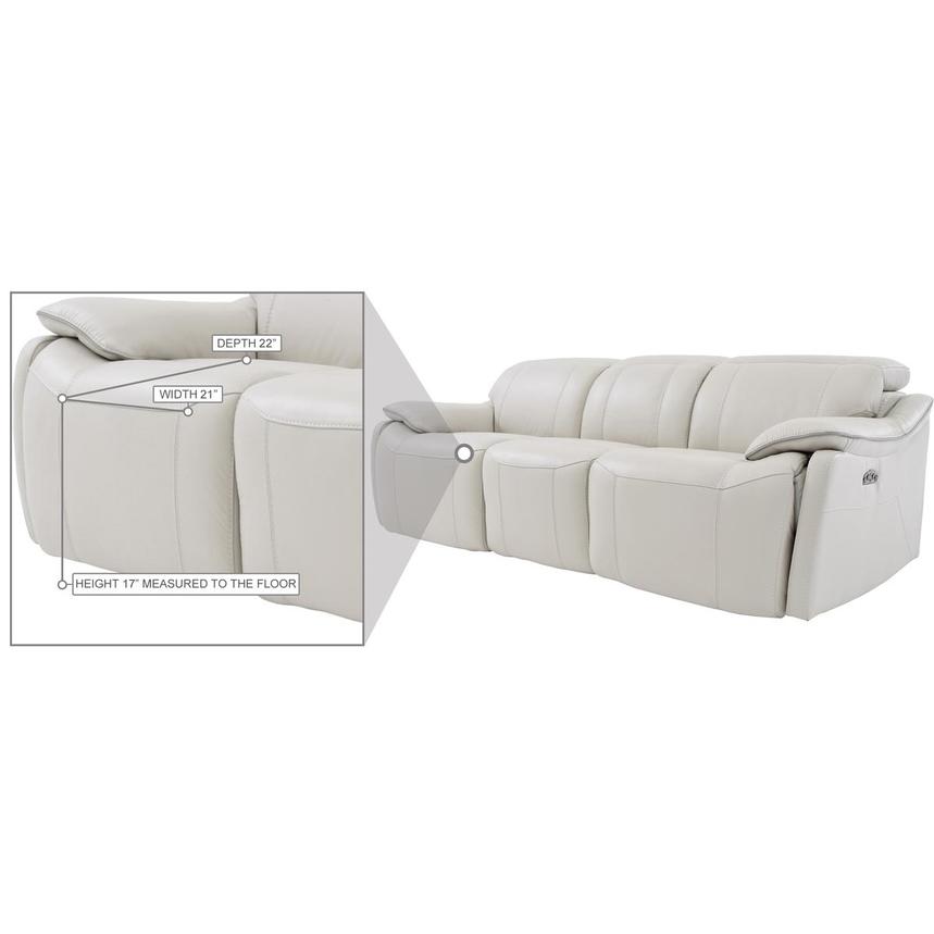 Austin Light Gray Leather Power Reclining Sofa alternate image, 8 of 9 images.