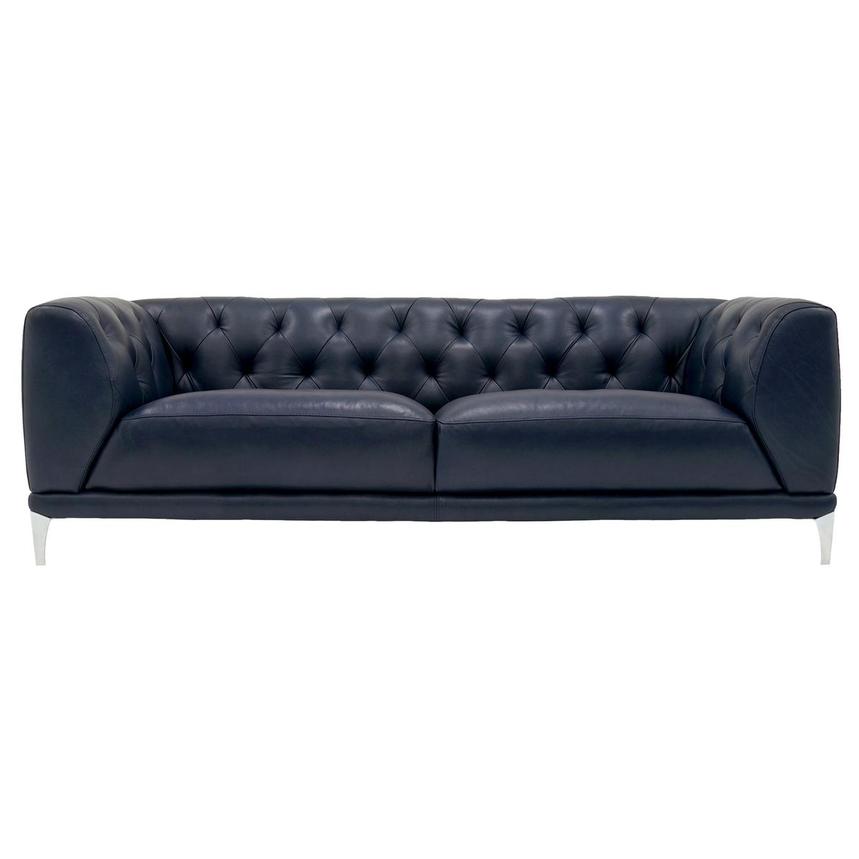 Diana Blue Leather Sofa El Dorado Furniture
