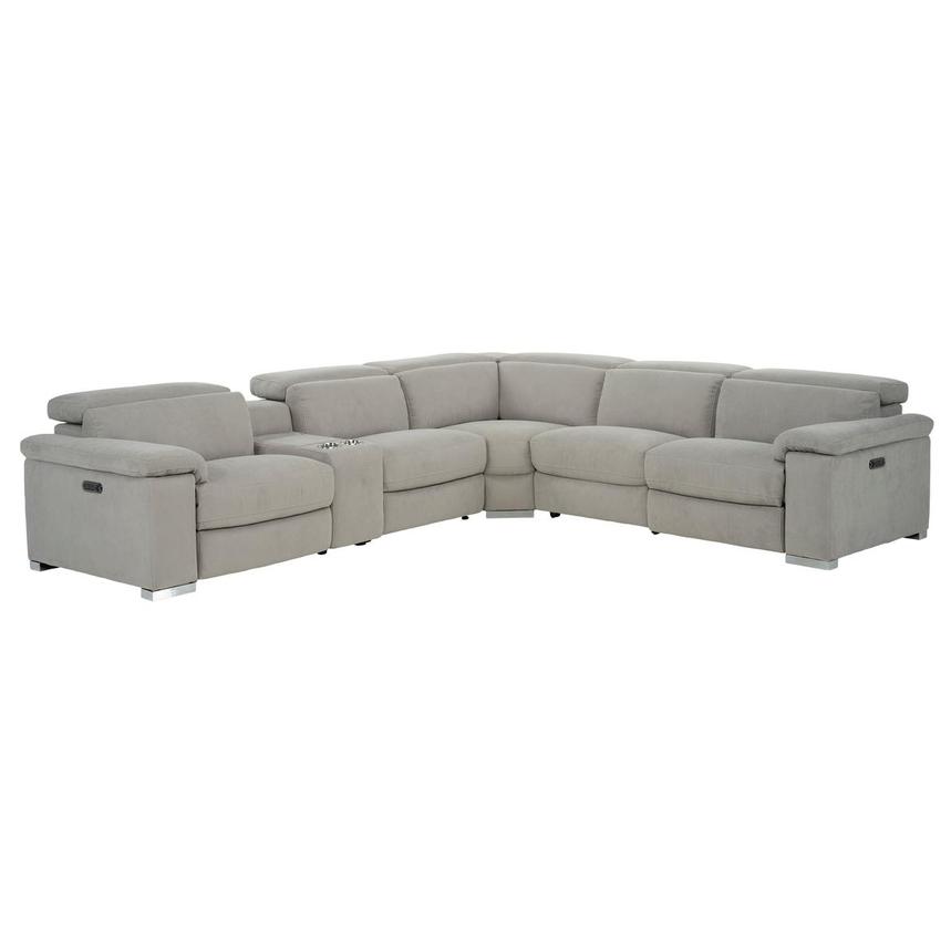 Karly Light Gray Power Reclining Sectional with 6PCS/3PWR  main image, 1 of 11 images.