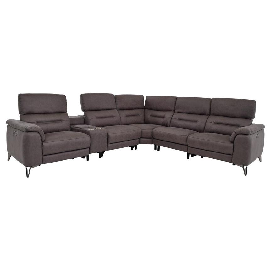 Claribel II Gray Power Reclining Sectional with 6PCS/3PWR  alternate image, 2 of 11 images.