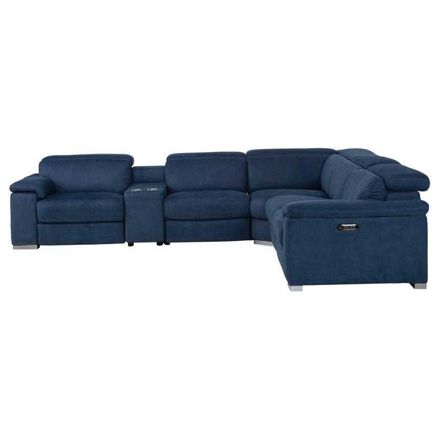 Karly Blue Power Reclining Sectional with 6PCS/3PWR alternate image, 3 of 13 images.
