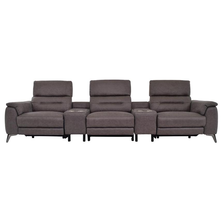 Claribel II Gray Home Theater Seating with 5PCS/2PWR  alternate image, 2 of 11 images.