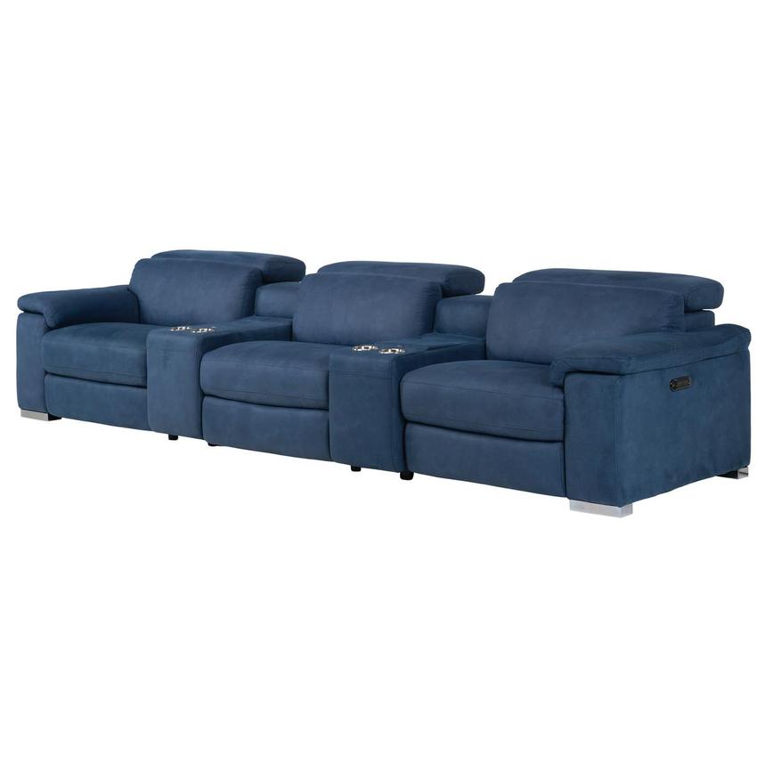 Karly Blue Home Theater Seating with 5PCS/2PWR  alternate image, 3 of 9 images.