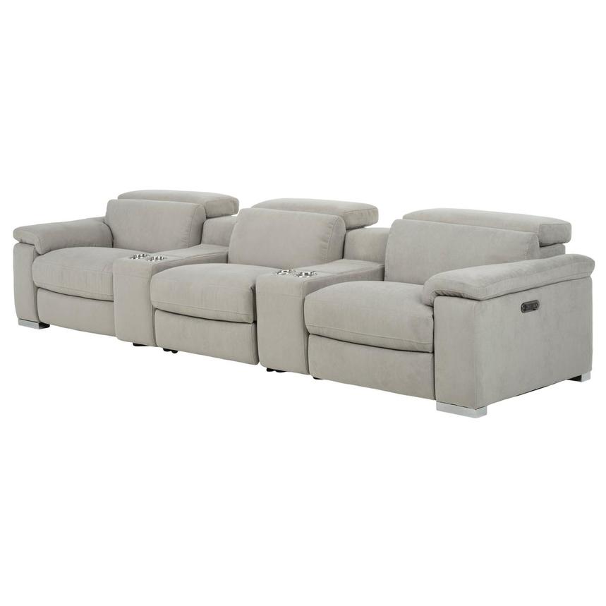 Karly Light Gray Home Theater Seating with 5PCS/2PWR  alternate image, 3 of 8 images.