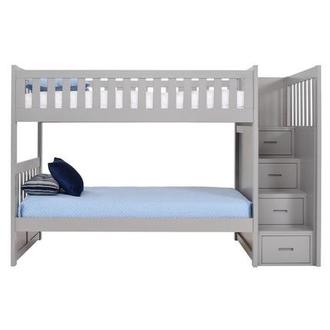 Balto Gray Twin Over Twin Bunk Bed w/Storage